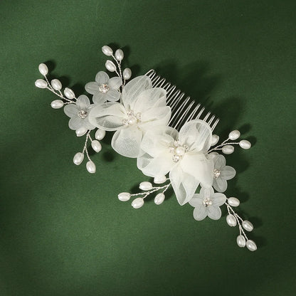Elegant Bridal Flower Hair Comb Set Handmade Wedding Hair Accessories For Women