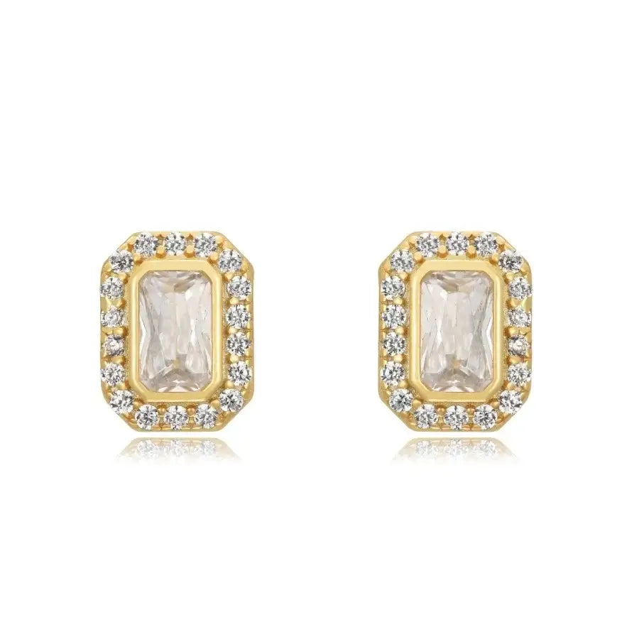 925 Sterling Silver Tiny Stud Earrings Colorful Crystal Luxury Jewelry LN1133-2