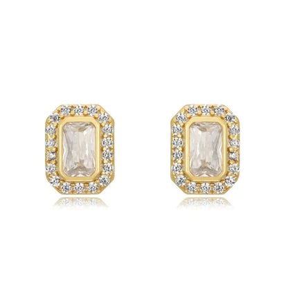 925 Sterling Silver Tiny Stud Earrings Colorful Crystal Luxury Jewelry LN1133-2