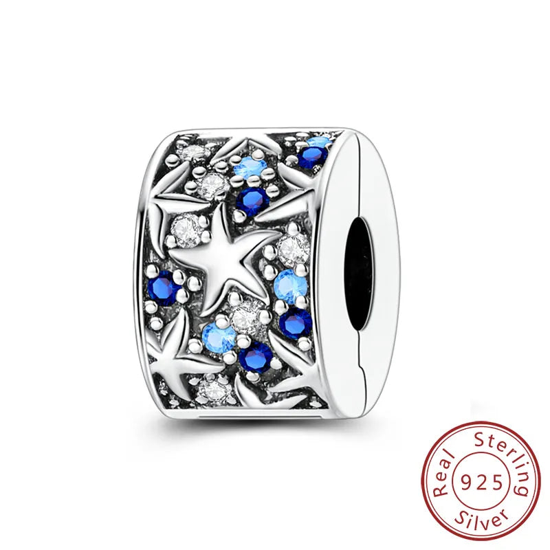925 Sterling Silver Ocean Turtle Beach Charms Blue Shell