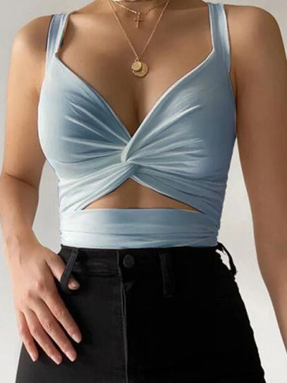 Sexy Sleeveless Crop Tank Top For Women Black White