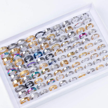 Fashion Unisex Stainless Steel Rings Set for Weddings and Parties