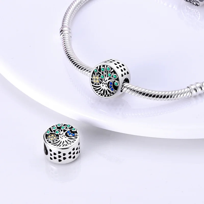 Silver Plated Eternal Symbol Charms Luminous Star Beads Love Dangle Safety Chain for Original Bracelet DIY Jewelry