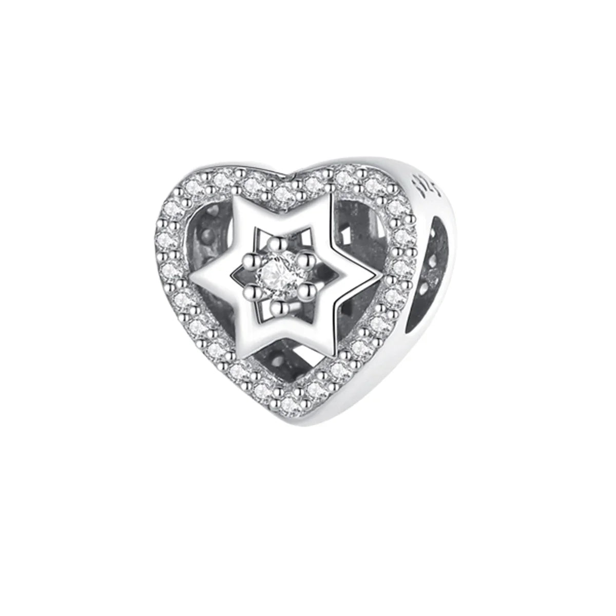 Original 925 Sterling Silver Heart Star Hot Air Balloon Puzzle Charms with Zircon for DIY Necklace and Bracelet Jewelry Gift