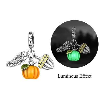 925 Sterling Silver Halloween Charms Set Pumpkin Skull Witch Ghost Beads for Bracelet Necklace Jewelry