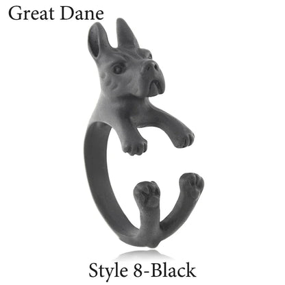 Vintage Labrador Retriever Wrap Ring Adjustable Fashion Jewelry for Women and Men