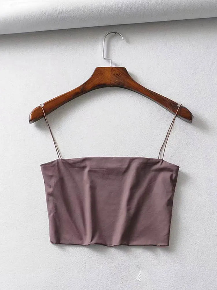 Womens Crop Top Elastic Cotton Camisole Tank Sleeveless