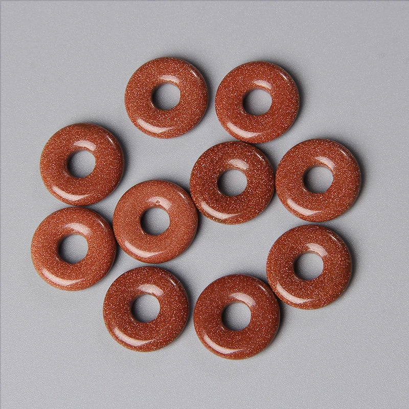 Elegant Labradorite Jade Agate Donut Beads Set for Jewelry Crafting 18mm 5pcs