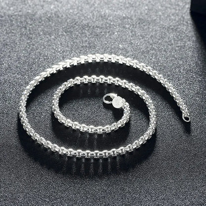 Retro Silver Plated Chain Necklace and Bracelet Set for Men and Women Perfect for Weddings and Engagements