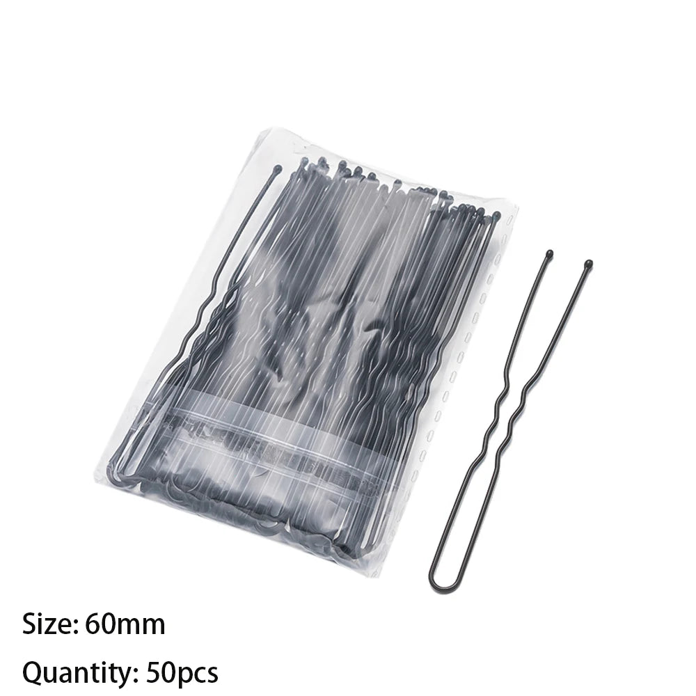 Elegant Bridal U-Shape Hair Pins Set - 50pcs Decorative Clips for Women and Girls