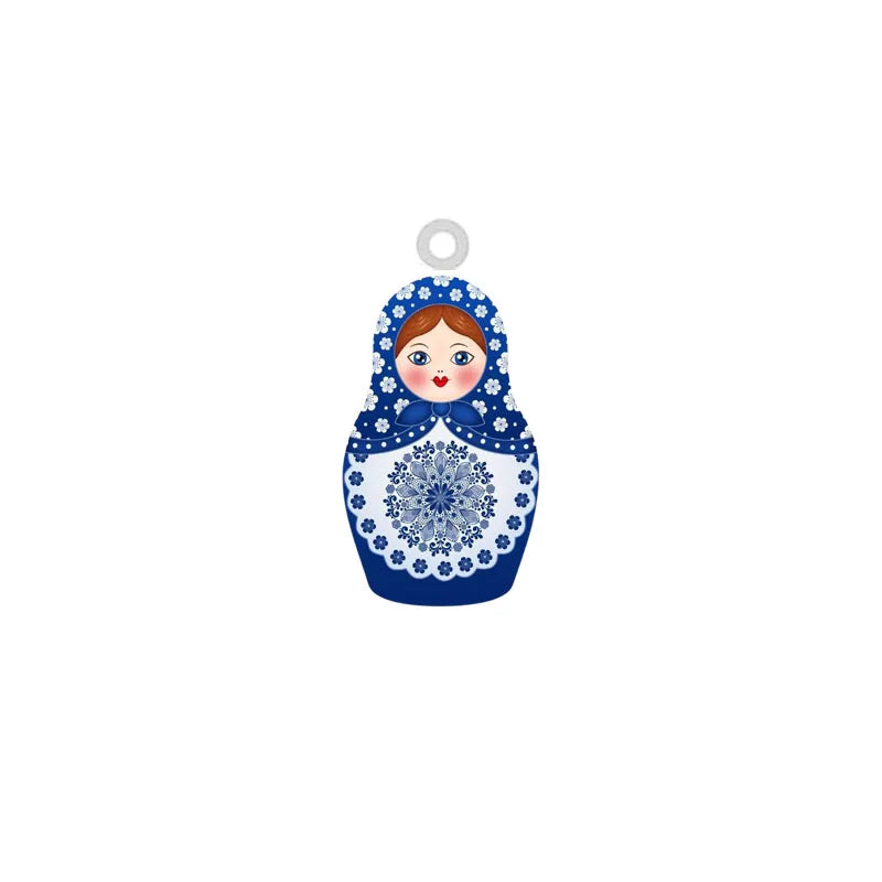 Matryoshka Girl Acrylic Charms Double Sided Painted Earrings Jewelry Accessories