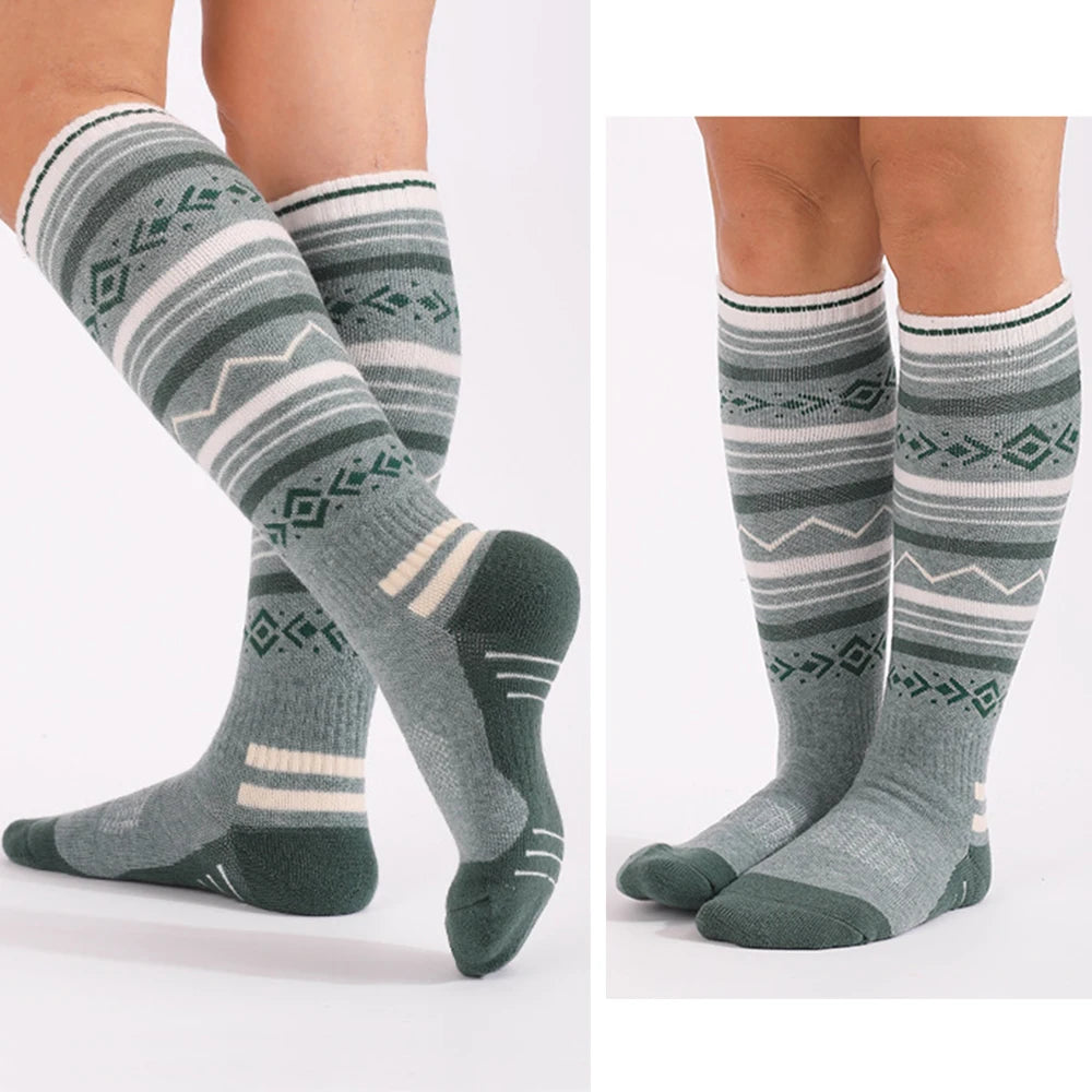 Womens Wool Knee High Thermal Ski Socks For Winter Outdoor