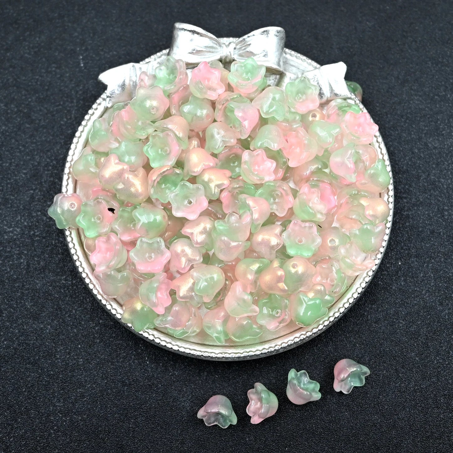 30 Piece Colorful Flower Shape Glass Beads for DIY Jewelry Making and Handmade Accessories