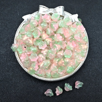 30 Piece Colorful Flower Shape Glass Beads for DIY Jewelry Making and Handmade Accessories