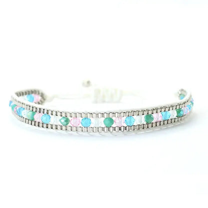 Bohemian Cord Chain Bracelet for Women - Beach Style Handmade Jewelry White