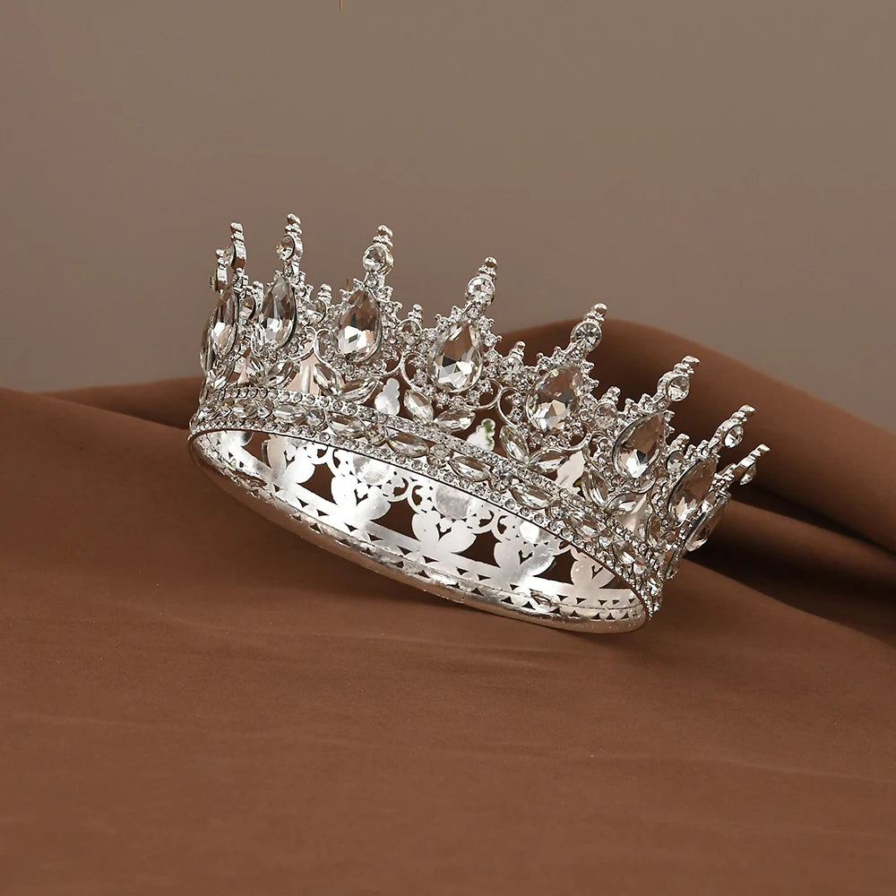 Baroque Crystal Princess Tiara Rhinestone Bridal Wedding Headdress