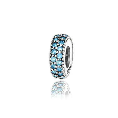 925 Sterling Silver Heart Blooming Rose Full Diamond Zircon Charms Pendant Beads for Bracelets and Necklaces