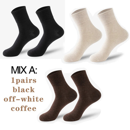 3 Pairs Womens All Season Cotton Cushion Mid Calf Socks
