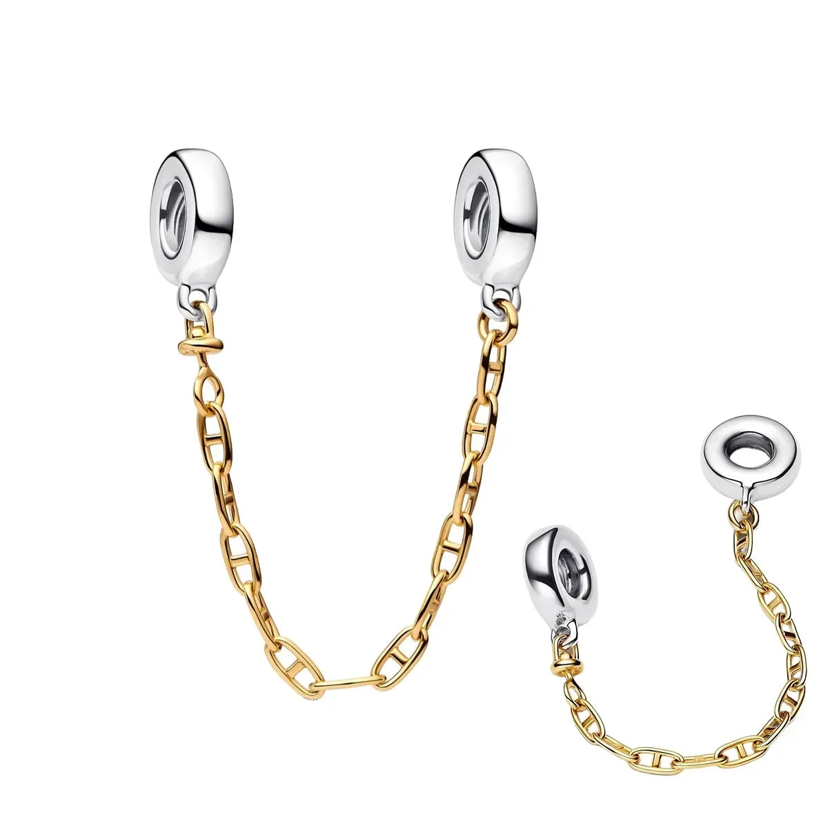 Luxury 925 Sterling Silver Clover Daisy Star Moon Zircon Pavé Safety Chain Bow Necklace and Bracelet Set for Women Fine Jewelry Gifts
