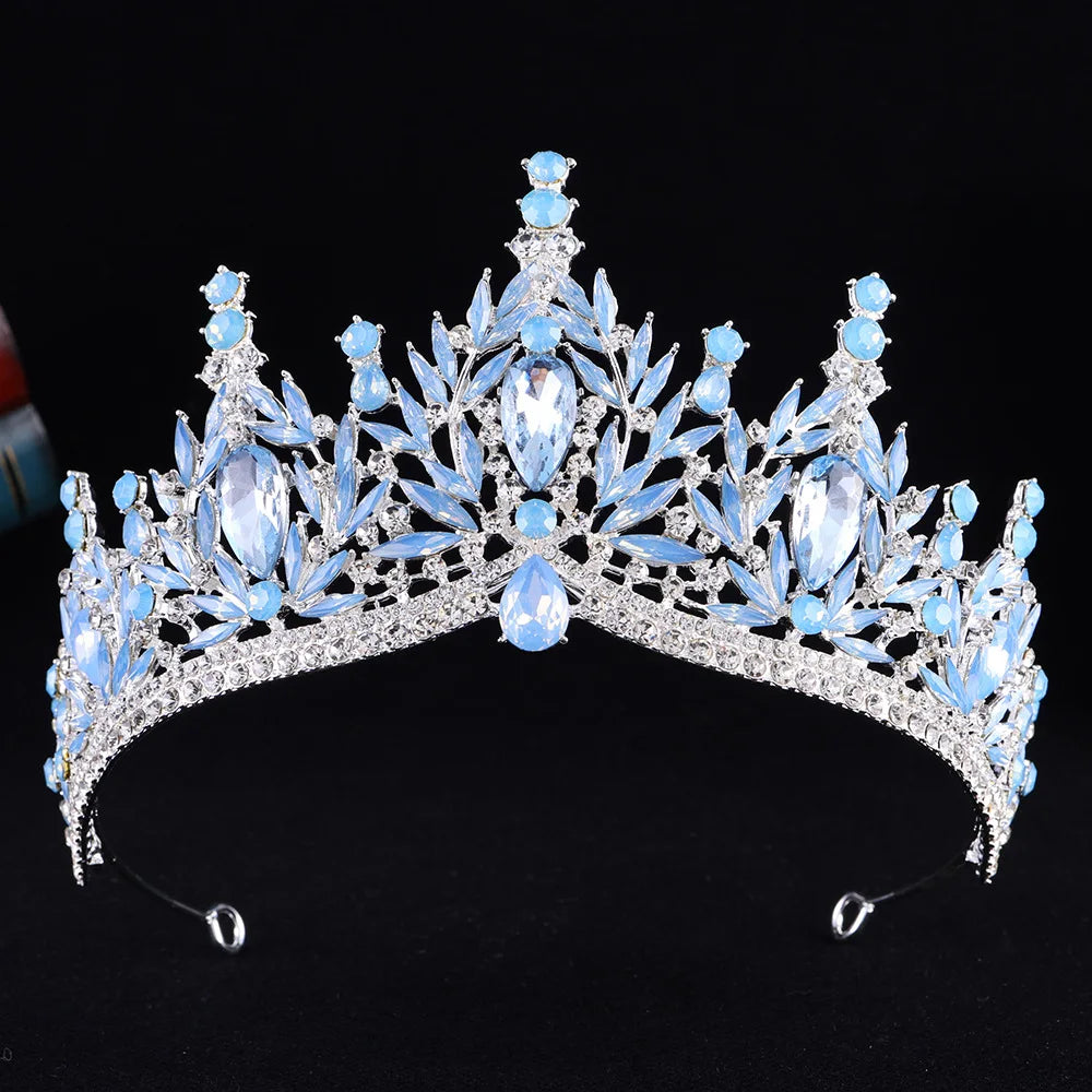 Diezi Baroque Vintage Crystal Tiara Crown for Women and Girls Wedding Party Elegant Rhinestone Hair Jewelry