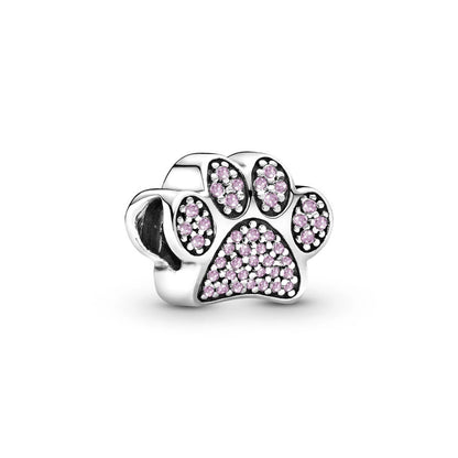 Hot Pink Murano Glass Charm Bead For 925 Bracelet Pendant