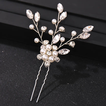 Elegant Crystal Pearl Rhinestone Hairpins for Women Bridal Party Accessories