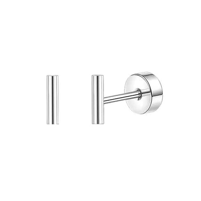 2PCS Set Stainless Steel Heart Moon Stud Earrings for Women Trendy Ear Tragus Cartilage Body Piercing