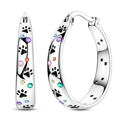 925 Sterling Silver Zirconia Hoop Earrings for Women Engagement Birthday Gift KTE455