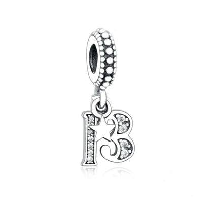 European 925 Sterling Silver Birthday Celebration Pendant Charm Bead for Women Bracelet and Necklace