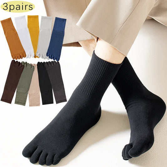 Mens Split Toe Cotton Crew Socks Moisture Wicking Freshness