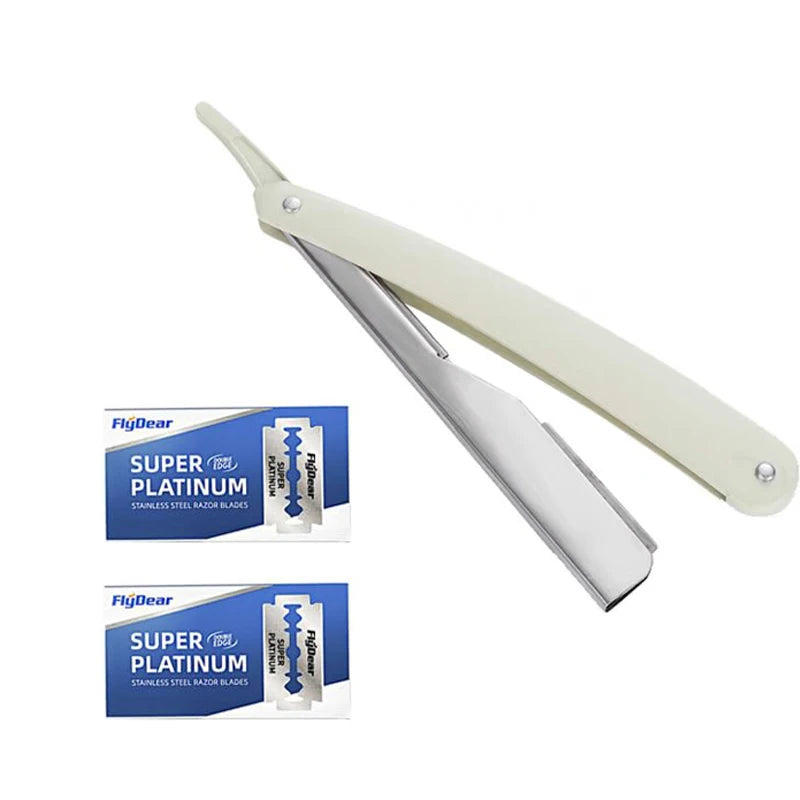 Manual Shaver for Men Stainless Steel Safety Razor Barbershop Quality Easy to Use with Replacement Blades