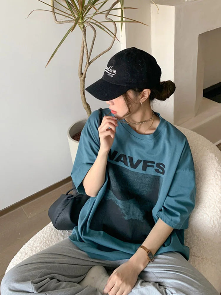 Dozw Womens Oversized T Shirt Harajuku Streetwear Tee