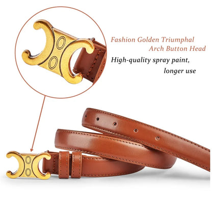 Fashion Women Genuine Leather Belts Gold Buckle Best Match 005-zongse