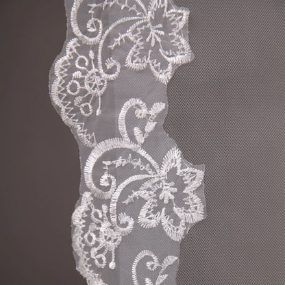 Elegant Two-Layer Tulle Bridal Veil with Comb for Wedding Day Charm