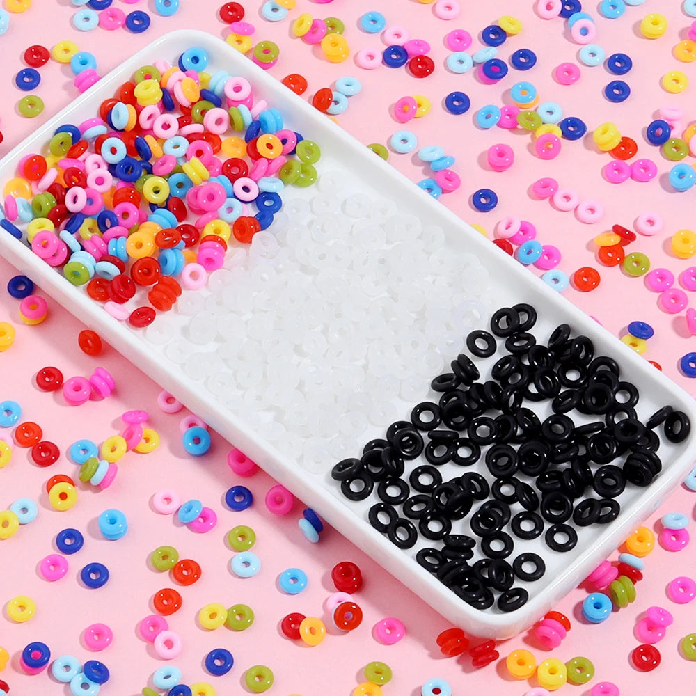 Colorful Silicone Stopper Rings for DIY Jewelry Making - 100Pcs Elastic Positioning Beads for Bracelets and Necklaces