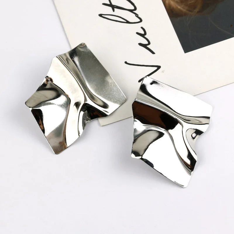 2025 New Vintage Metal Drop Earrings for Women in Geometric Style Fashion Jewelry