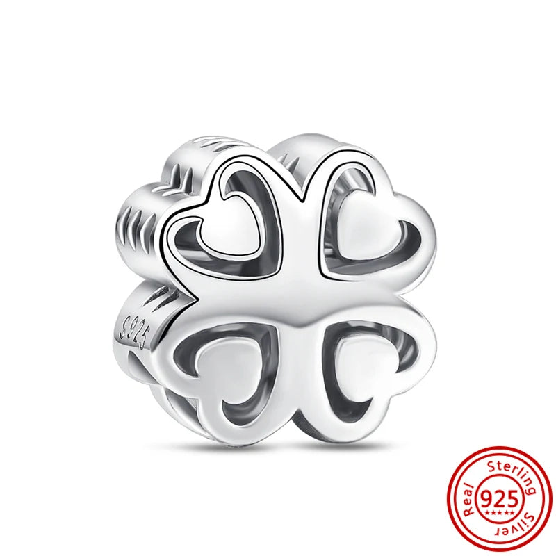 Silver Animal Hearts Infinity Crown Bead Charms Bracelet for Women 925 Sterling Silver Jewelry ZC001