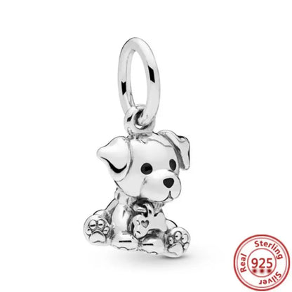 925 Sterling Silver Animal Charms Bracelet Beads with Zircon - Unicorn, Squirrel, Elephant Y298