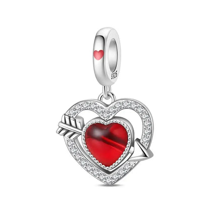Genuine 925 Sterling Silver Heart Charm Bead for Mother's Day Bracelet Gift