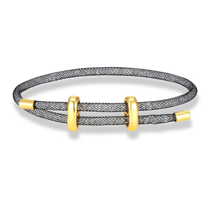 Elegant Crystal Mesh Couple Bracelet Set for Men and Women - Waterproof Friendship Jewelry Gift