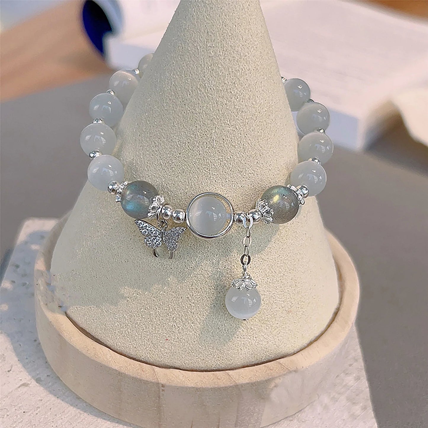 Handmade Star Double Layer Cream Beaded Bracelet for Women