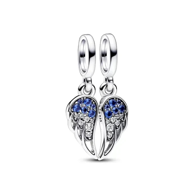 925 Sterling Silver Santa Elk Moon Star Bead Charm Cute