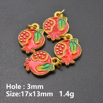 3D Enamel Fruit Charms Set for DIY Jewelry Making Strawberry Grape Pendants 5pcs