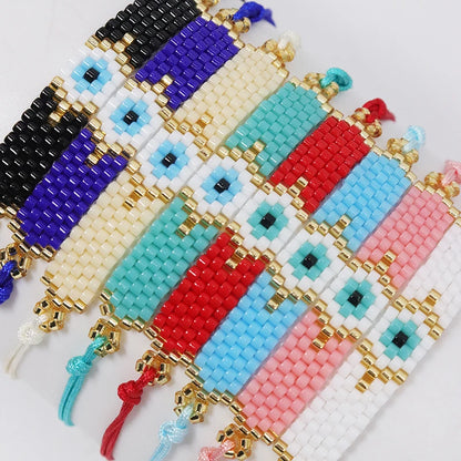 ZHONGVI Multicolored Evil Eye Miyuki Bead Bracelet for Women – Trendy Friendship Jewelry