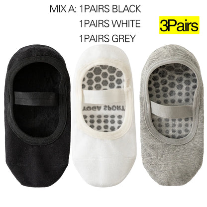 3 Pairs Womens No Show One Band Anti Slip Yoga Socks