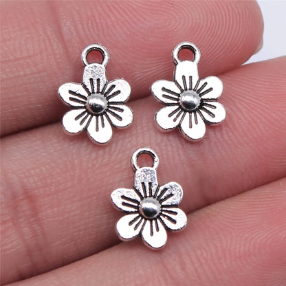 20Pc Antique Silver Sunflower Daisy Charms For Bracelets
