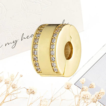 Sparkling Gold Safety Chain Infinity Snake Charm Beads