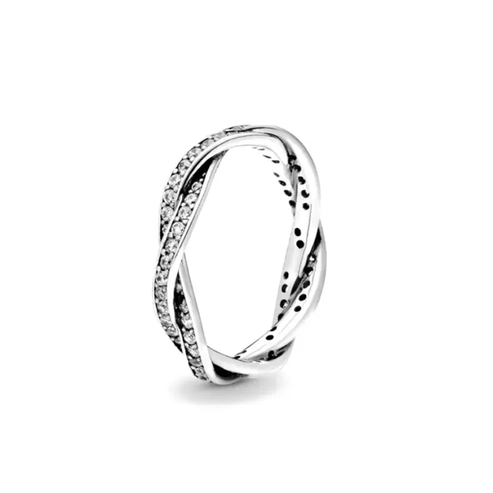 Elegant 2024 925 Silver Heart Charm Ring with Zircon for Women P2381