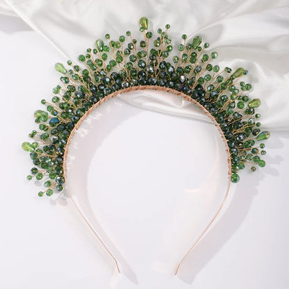 Luxury Crystal Bridal Crown Headband with Silver Diamonds Handmade Wedding Hair Accessories for Elegant Brides and Bridesmaids