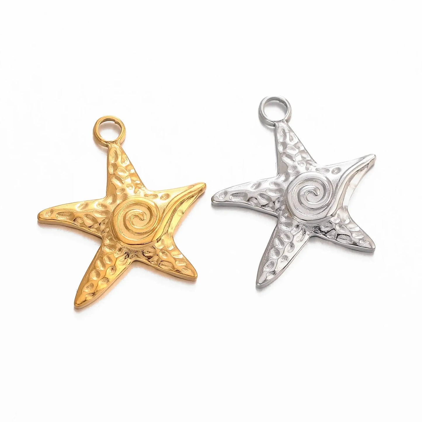 3PCS Stainless Steel Charms Ocean Series Starfish Pendant